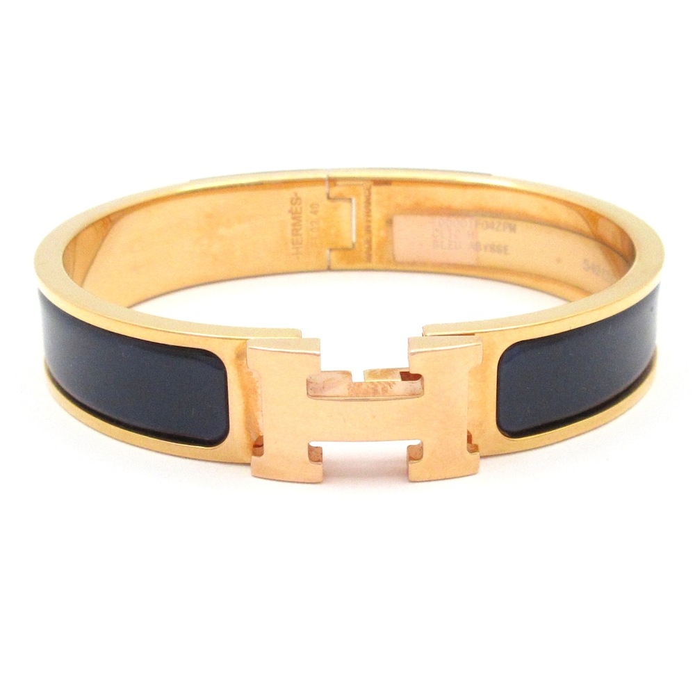 Hermès Clic Clac Bangle Rose Gold Black Hardware Ceramic